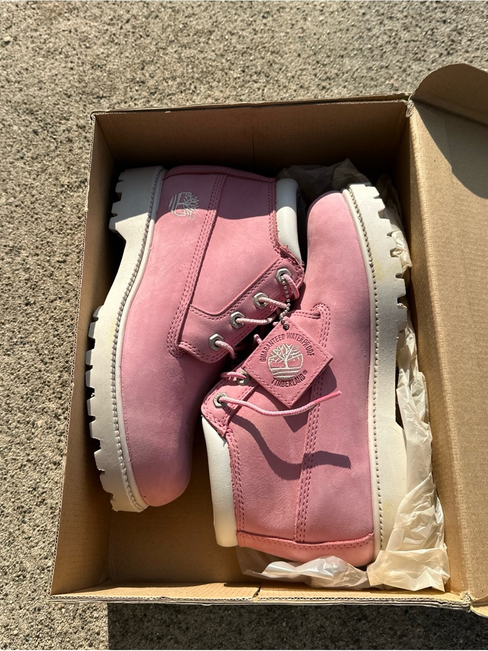 Timberland Women's Pink Lace-Up Waterproof Boots new/tags size 7.5M